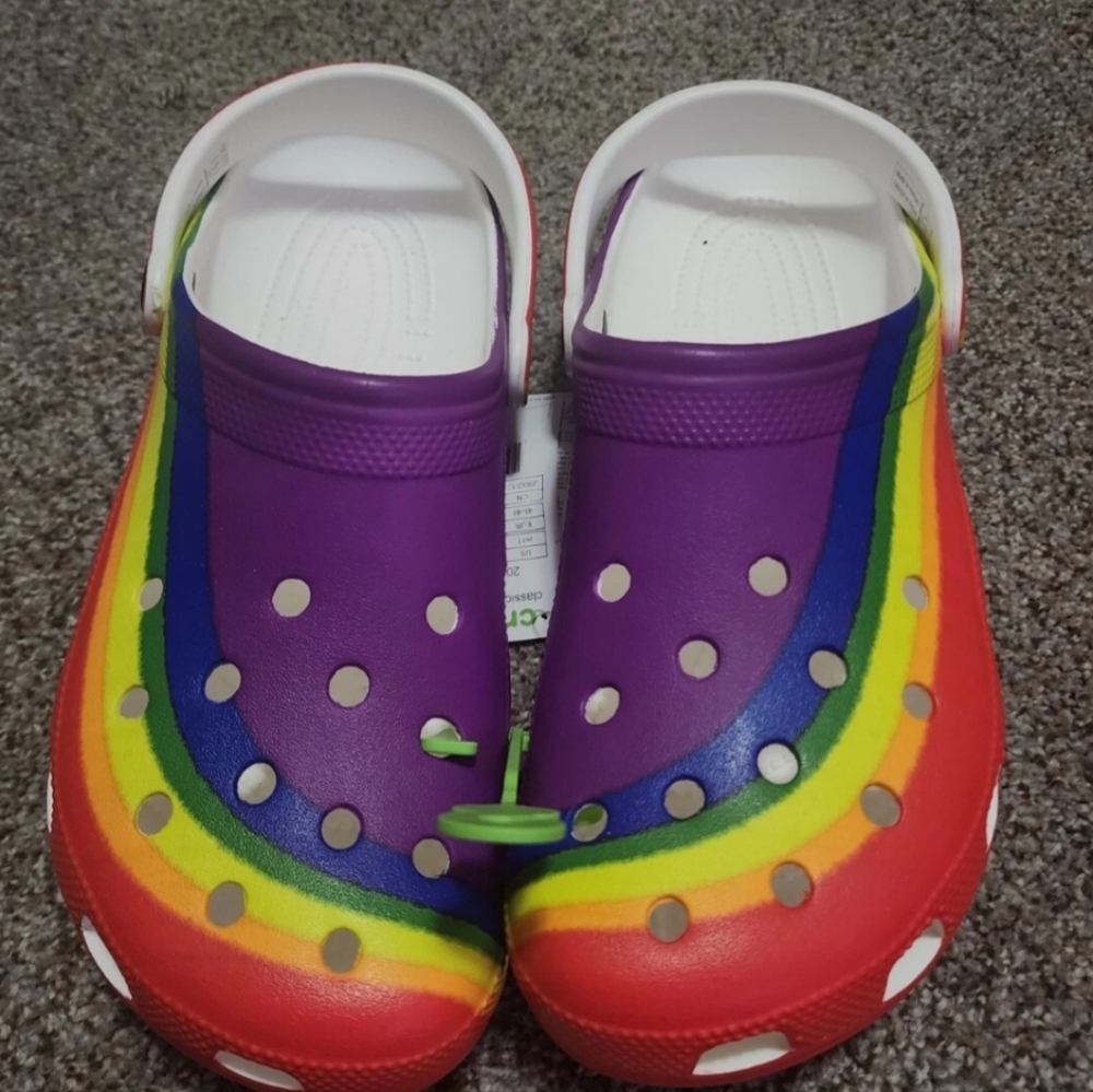 Crocs Classic Rainbow Dye Pride Clogs